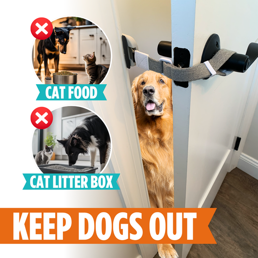 Purrboss Door Leash– Easy Cat Door Latch to Keep Doors Open for Pets, Dog-Proof Pet Gate Alternative for Feeding & Litter Box Areas