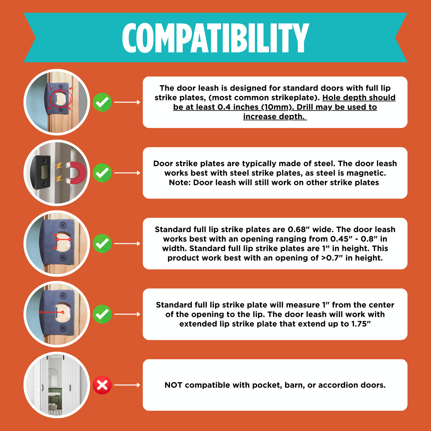 Purrboss Door Leash– Easy Cat Door Latch to Keep Doors Open for Pets, Dog-Proof Pet Gate Alternative for Feeding & Litter Box Areas